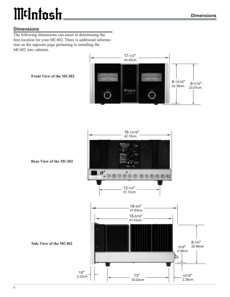 McIntosh MC402 User Manual | Page 6 / 20