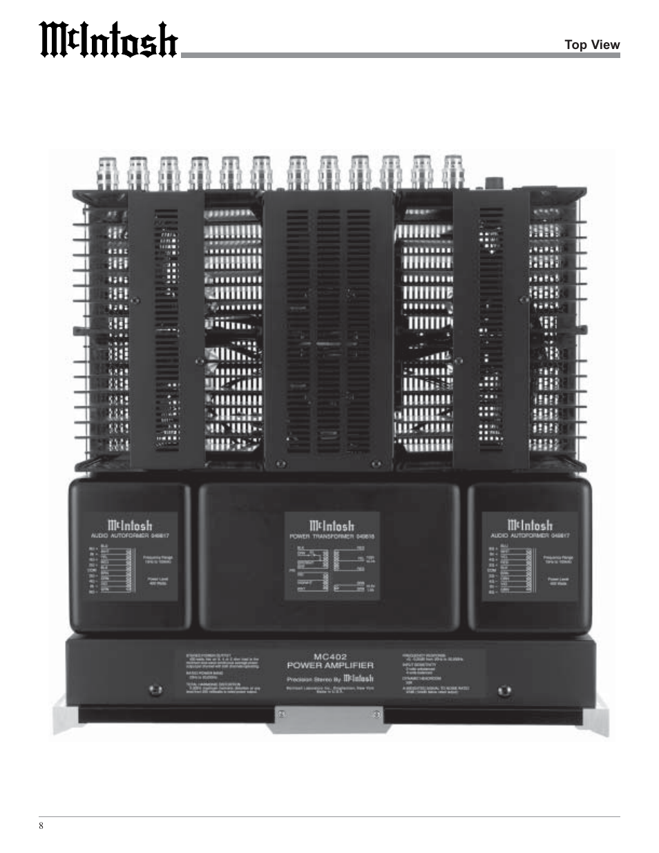 McIntosh MC402 User Manual | Page 8 / 20