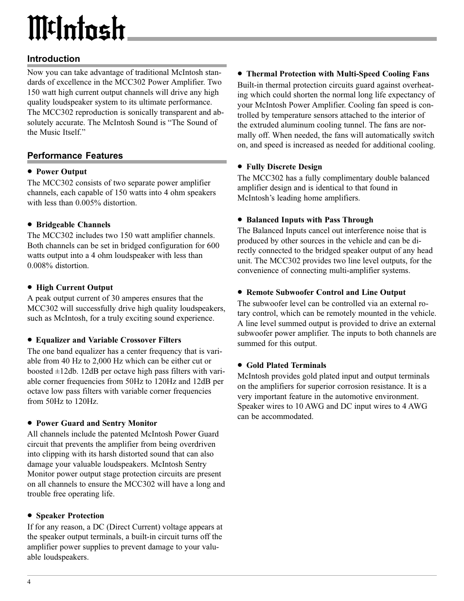 McIntosh MCC302 User Manual | Page 4 / 16