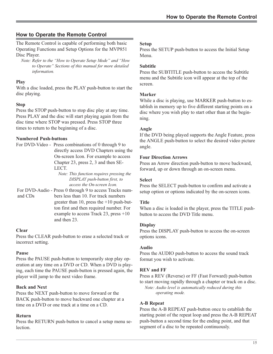 McIntosh MVP851 User Manual | Page 15 / 48