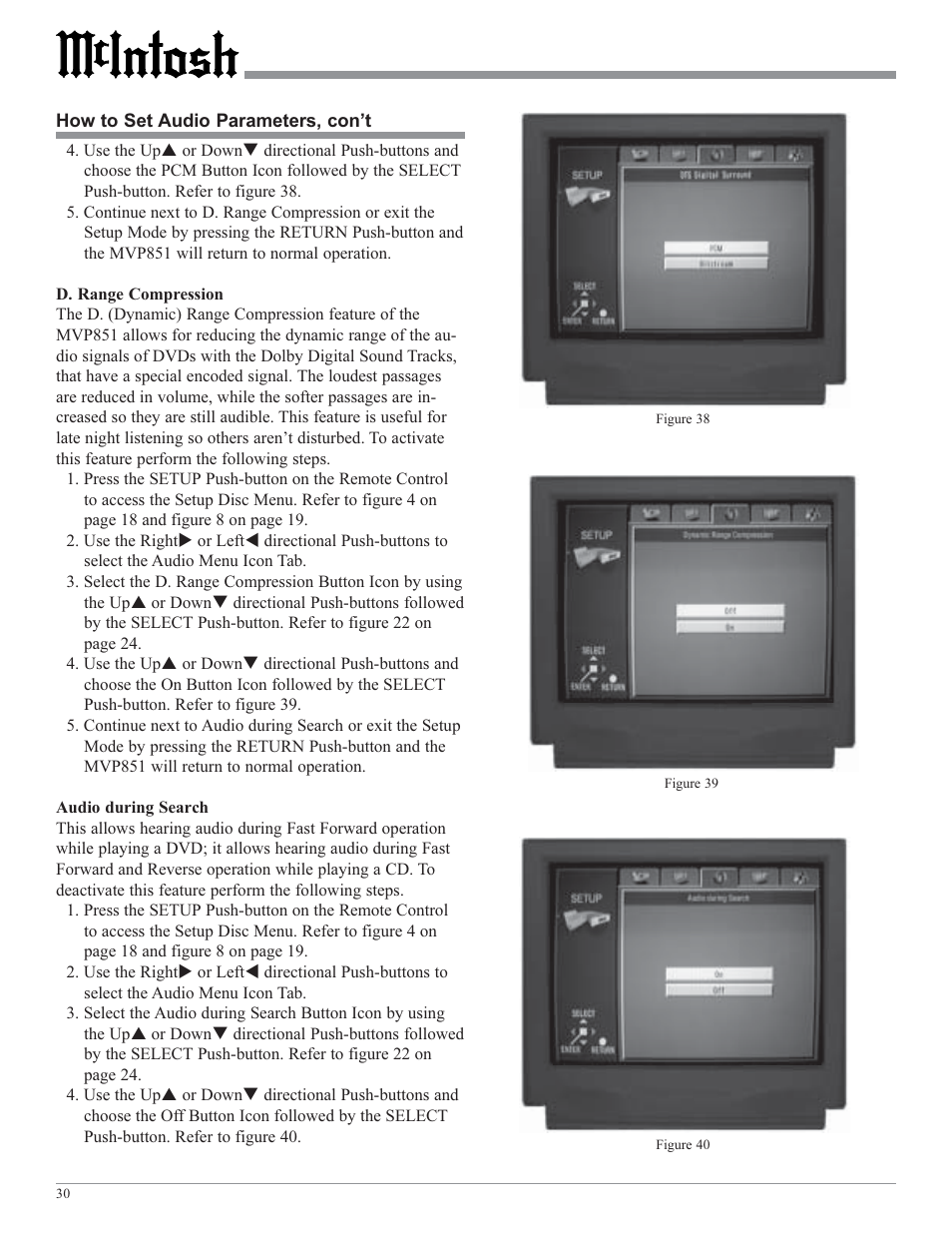 McIntosh MVP851 User Manual | Page 30 / 48