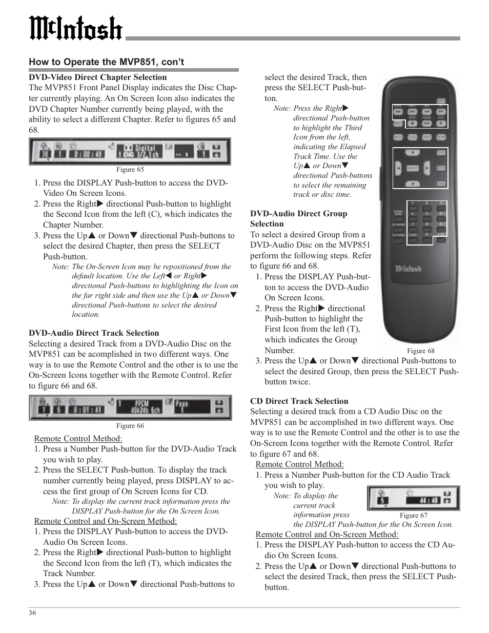 McIntosh MVP851 User Manual | Page 36 / 48