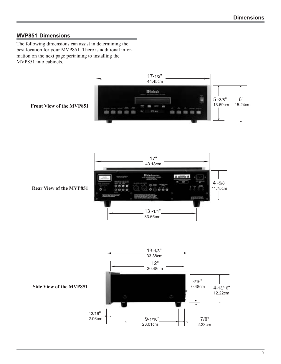 McIntosh MVP851 User Manual | Page 7 / 48