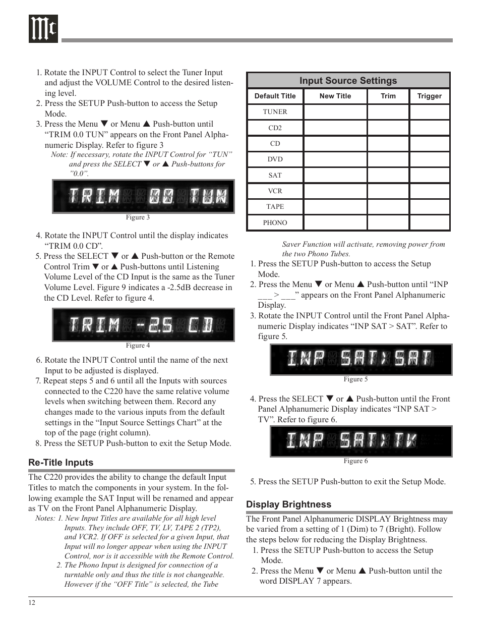 McIntosh C220 User Manual | Page 12 / 20