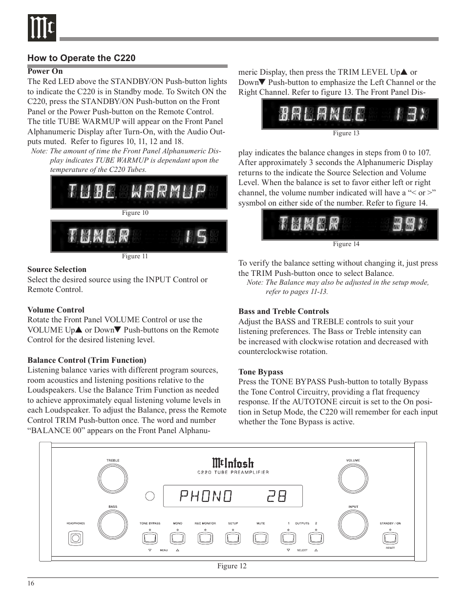 McIntosh C220 User Manual | Page 16 / 20