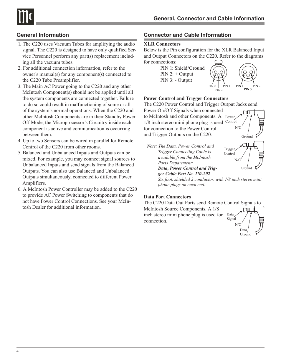 McIntosh C220 User Manual | Page 4 / 20