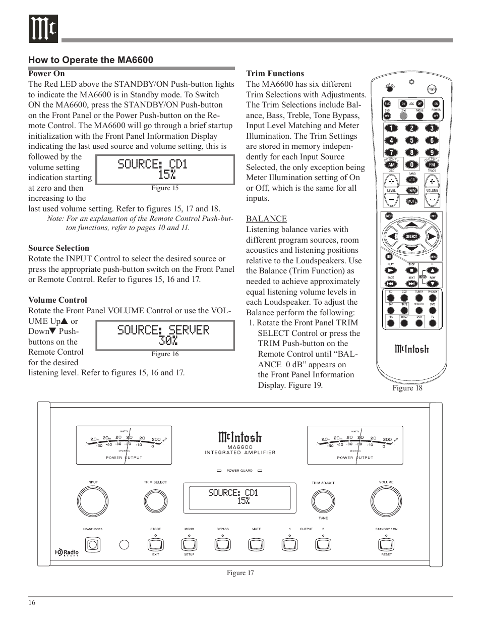 McIntosh MA6600 User Manual | Page 16 / 24