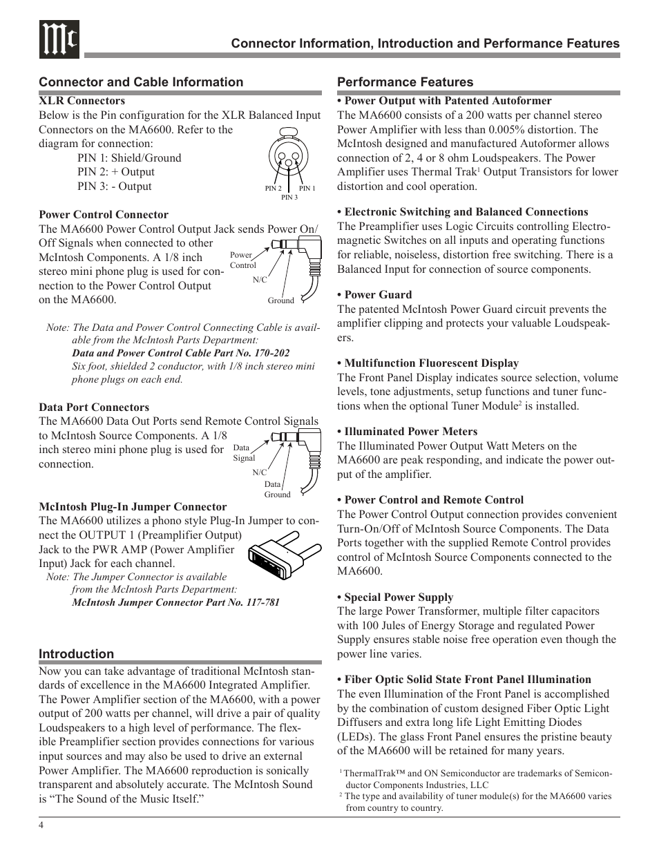 McIntosh MA6600 User Manual | Page 4 / 24