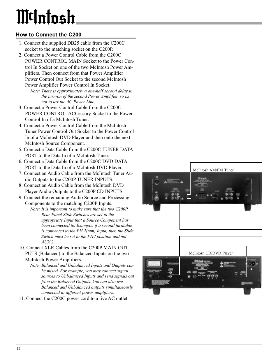McIntosh C200 User Manual | Page 12 / 28