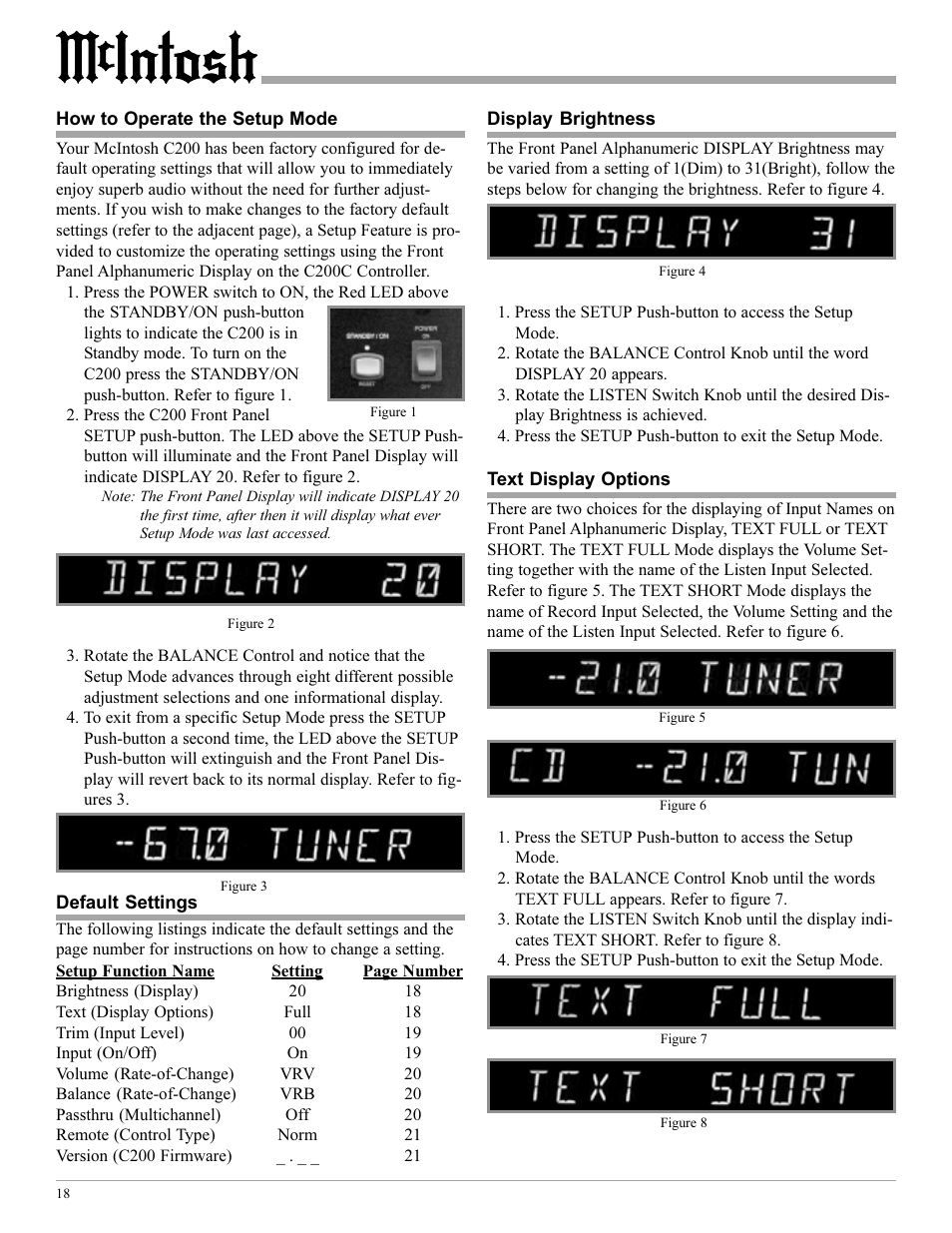 McIntosh C200 User Manual | Page 18 / 28