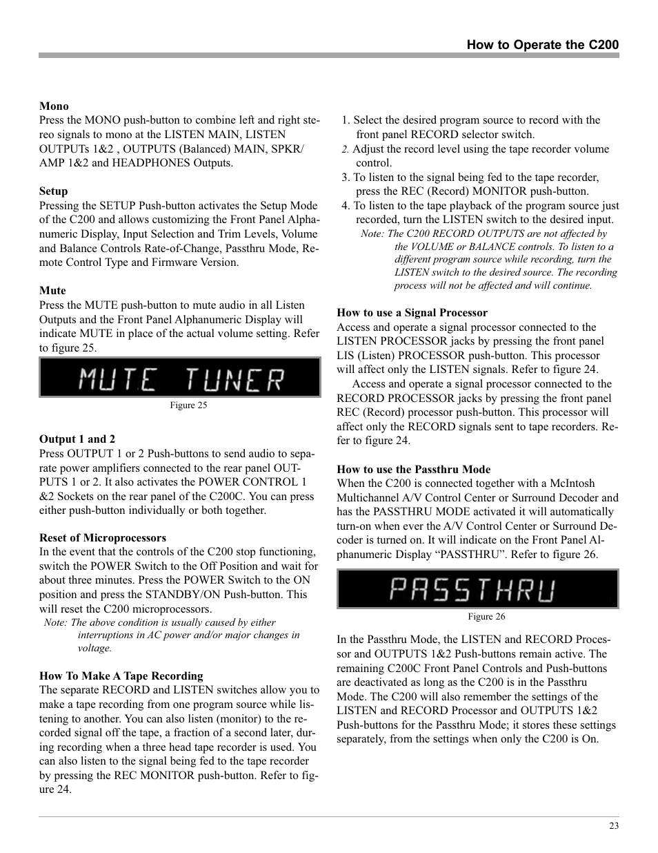 McIntosh C200 User Manual | Page 23 / 28