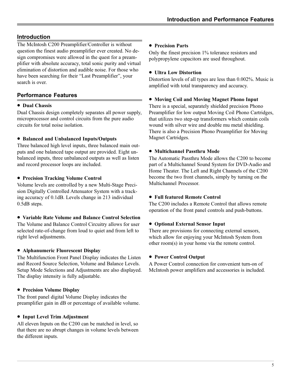 McIntosh C200 User Manual | Page 5 / 28