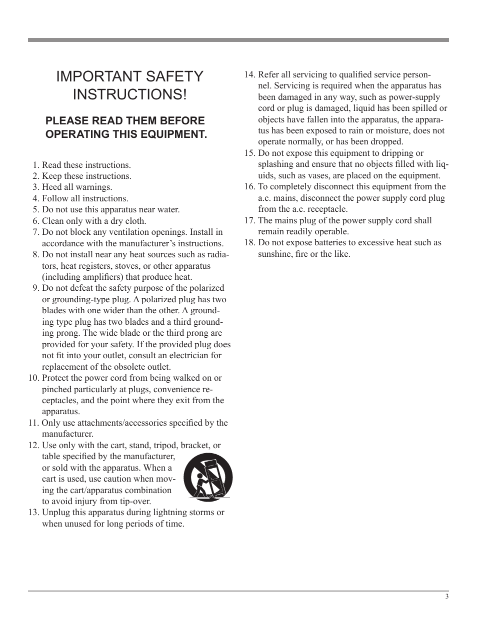 Important safety instructions | McIntosh MCD201 User Manual | Page 3 / 24