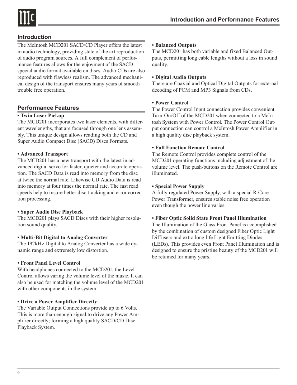 McIntosh MCD201 User Manual | Page 6 / 24