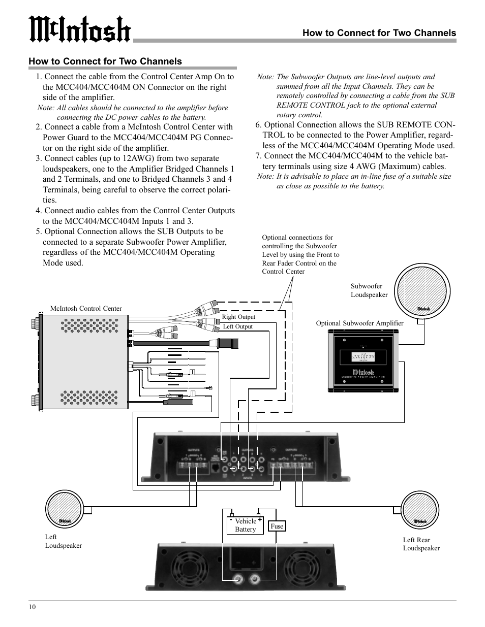 McIntosh MCC404/MCC404M User Manual | Page 10 / 20