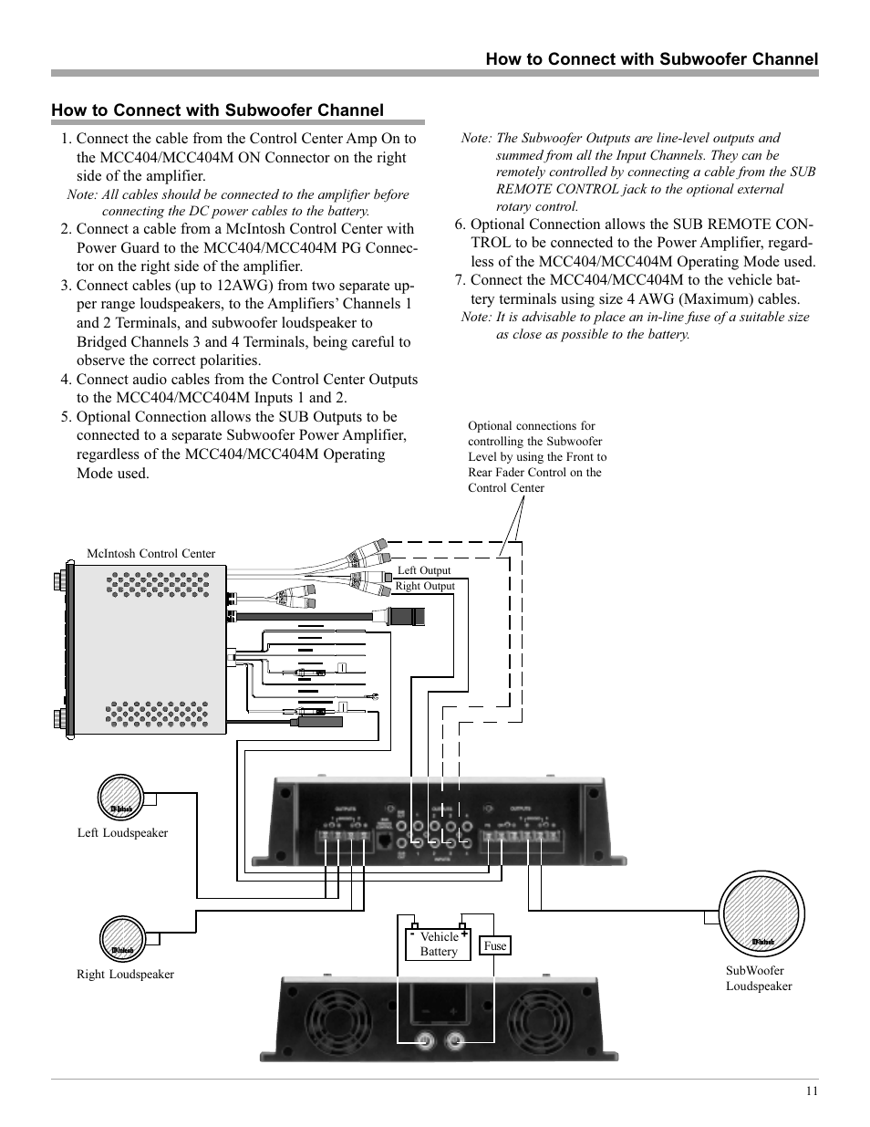 McIntosh MCC404/MCC404M User Manual | Page 11 / 20