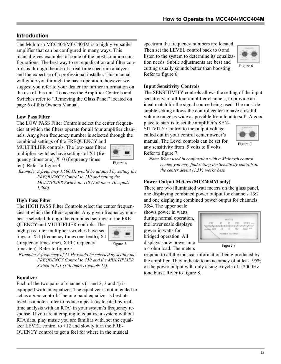 McIntosh MCC404/MCC404M User Manual | Page 13 / 20