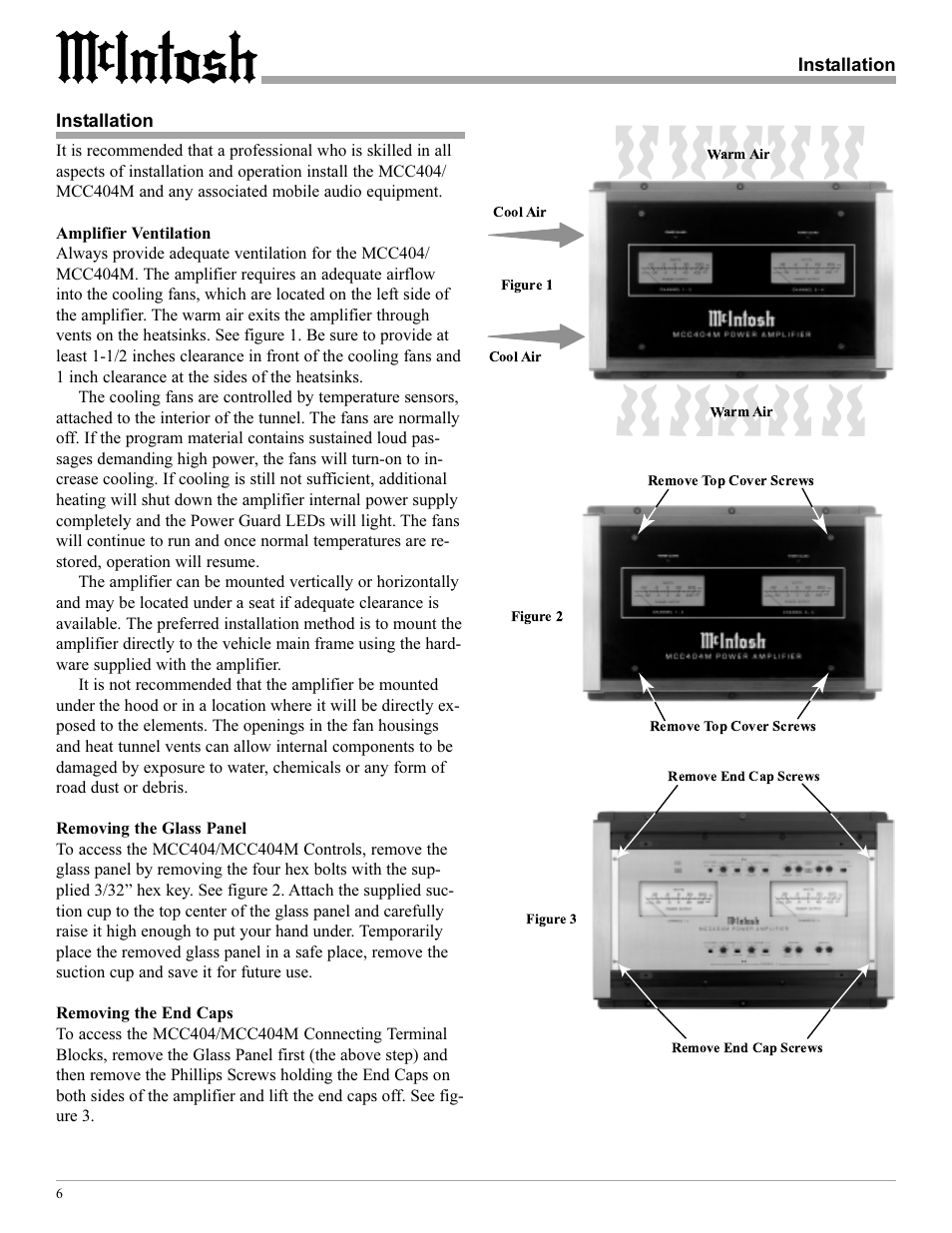 McIntosh MCC404/MCC404M User Manual | Page 6 / 20