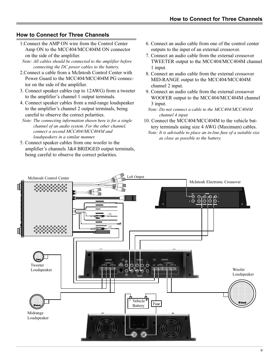 McIntosh MCC404/MCC404M User Manual | Page 9 / 20