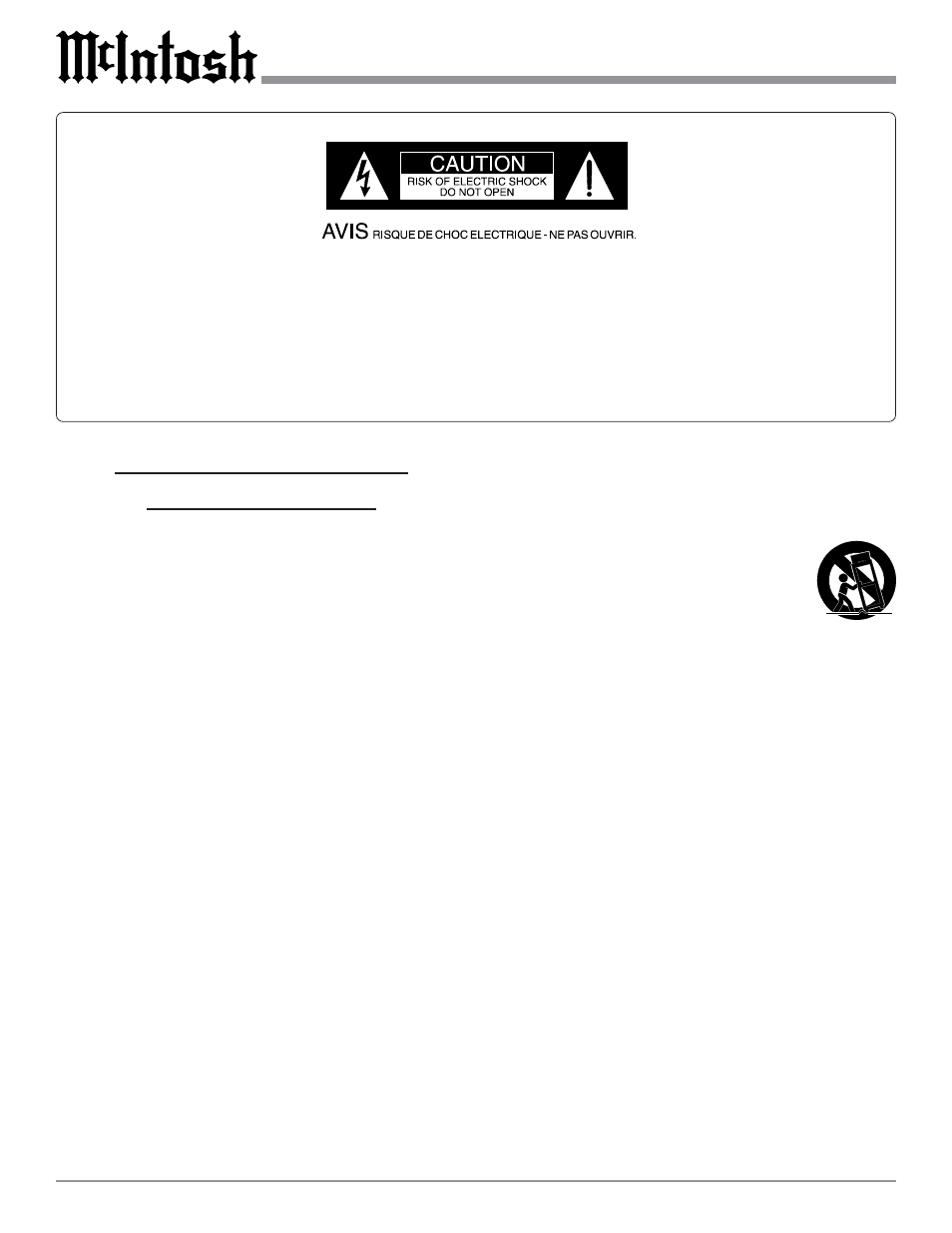 Important safety instructions | McIntosh MC58 User Manual | Page 2 / 16