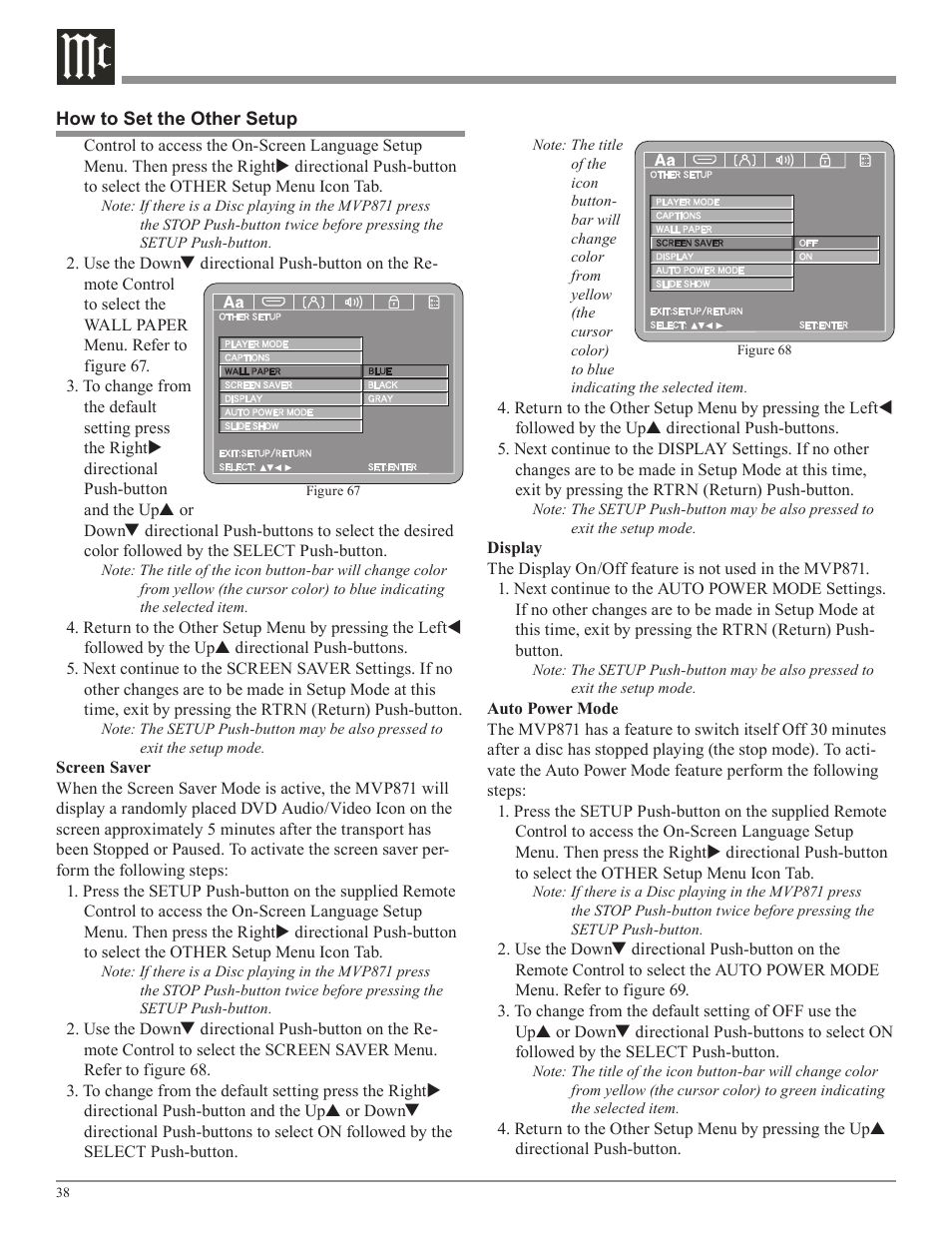 McIntosh MVP871 User Manual | Page 38 / 52