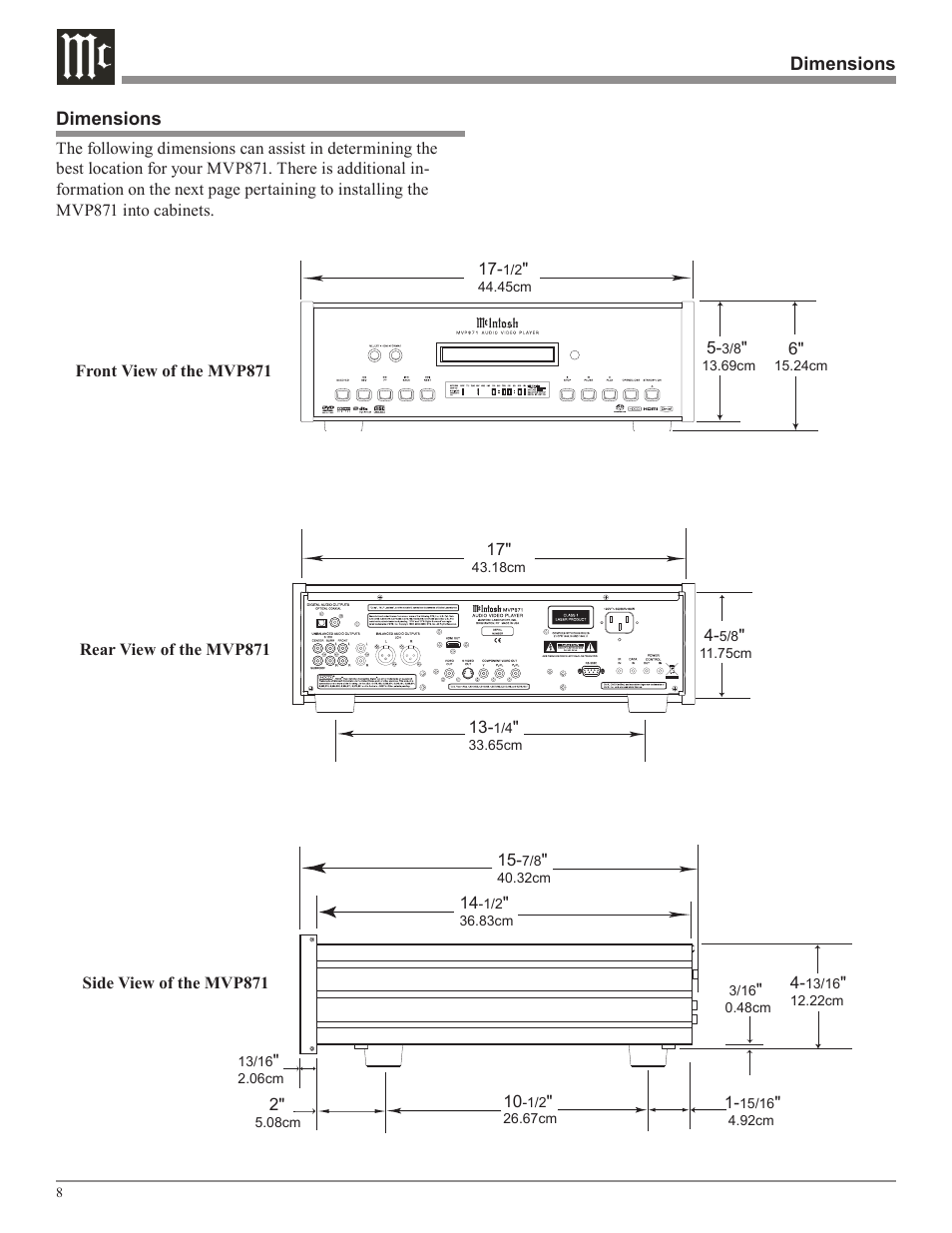 McIntosh MVP871 User Manual | Page 8 / 52