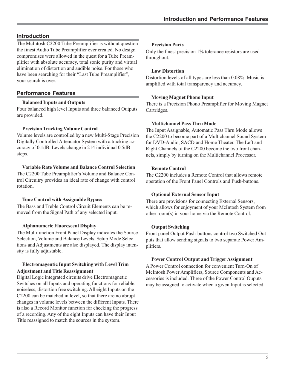 McIntosh C2200 User Manual | Page 5 / 28