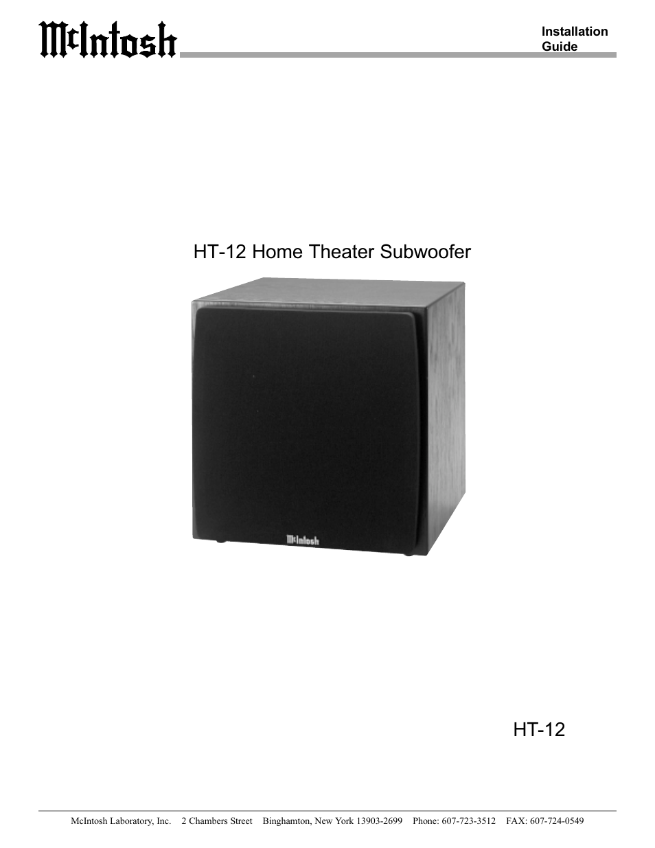McIntosh HT-12 User Manual | 4 pages