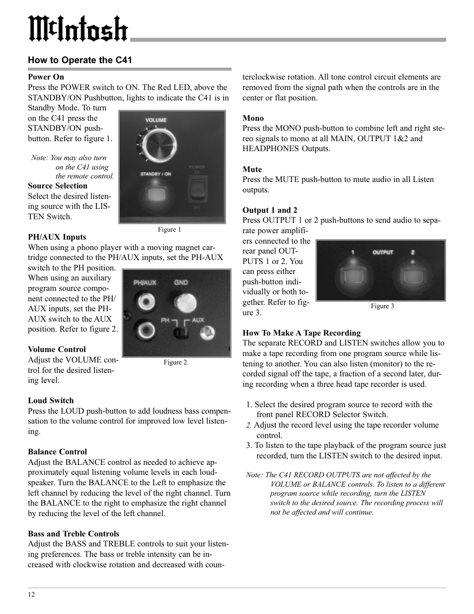 McIntosh C41 User Manual | Page 12 / 20