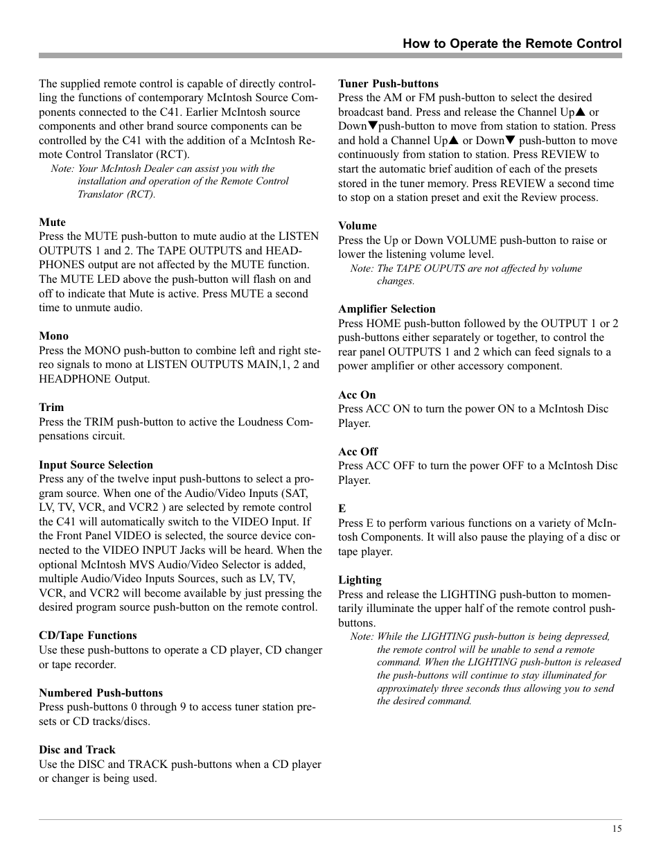 McIntosh C41 User Manual | Page 15 / 20