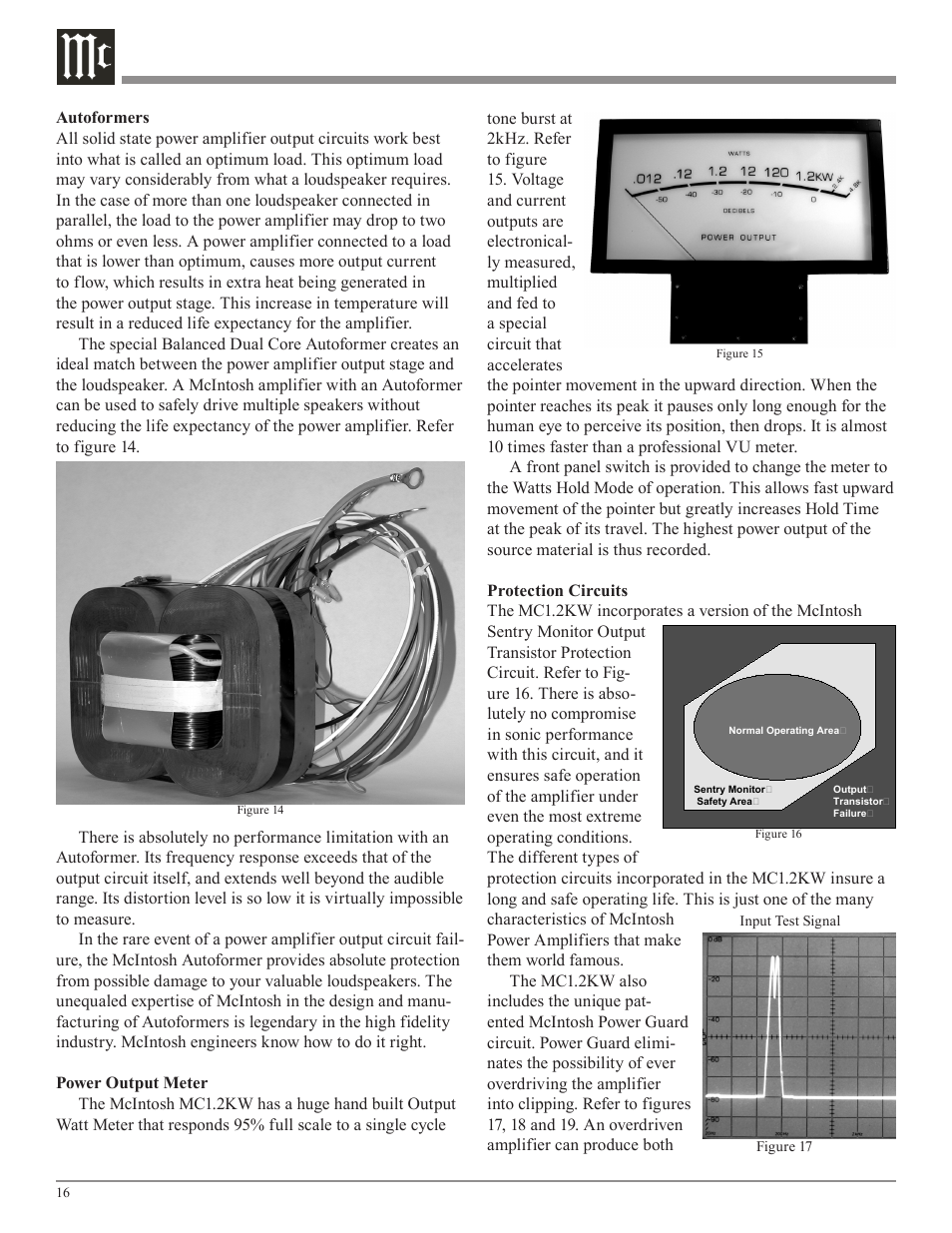 McIntosh MC1.2KW User Manual | Page 16 / 20