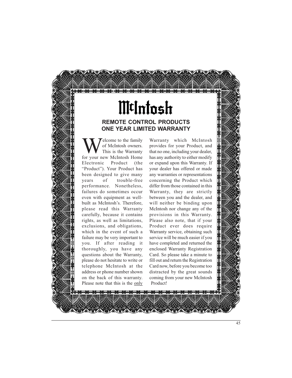 McIntosh UR12 User Manual | Page 45 / 48