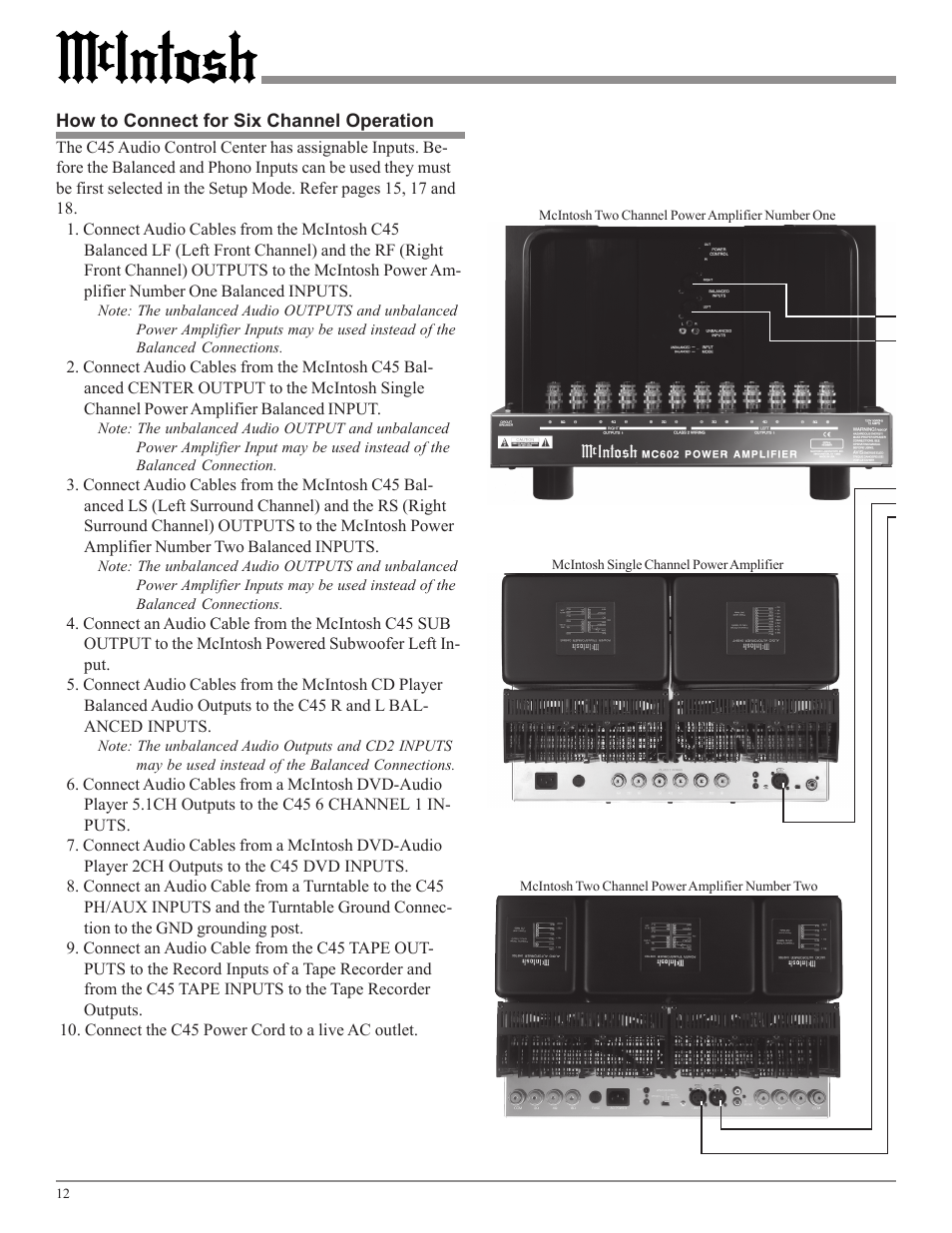 McIntosh Audio Control Center C45 User Manual | Page 12 / 36