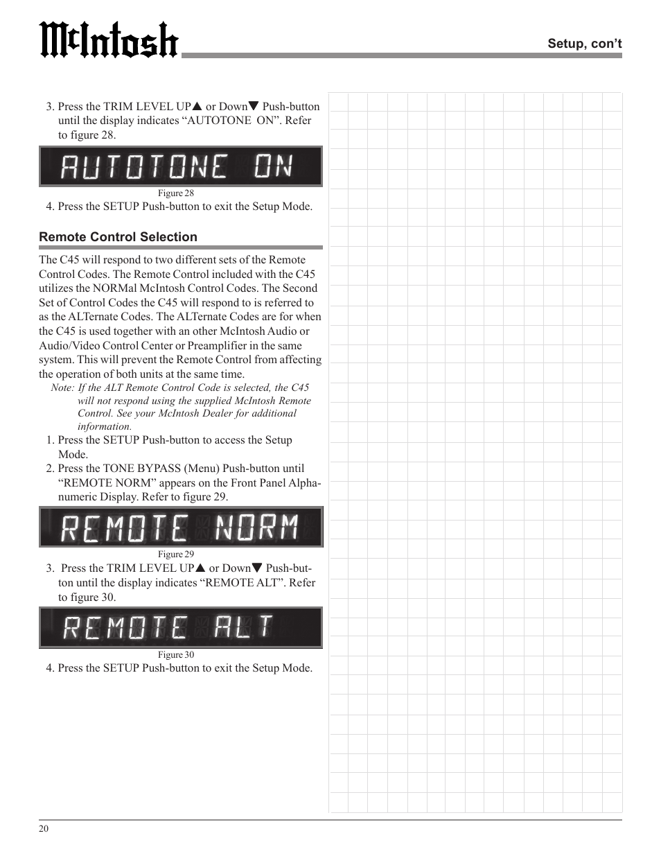 McIntosh Audio Control Center C45 User Manual | Page 20 / 36