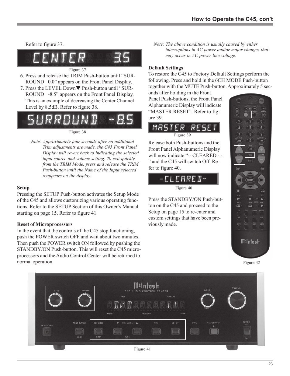 McIntosh Audio Control Center C45 User Manual | Page 23 / 36