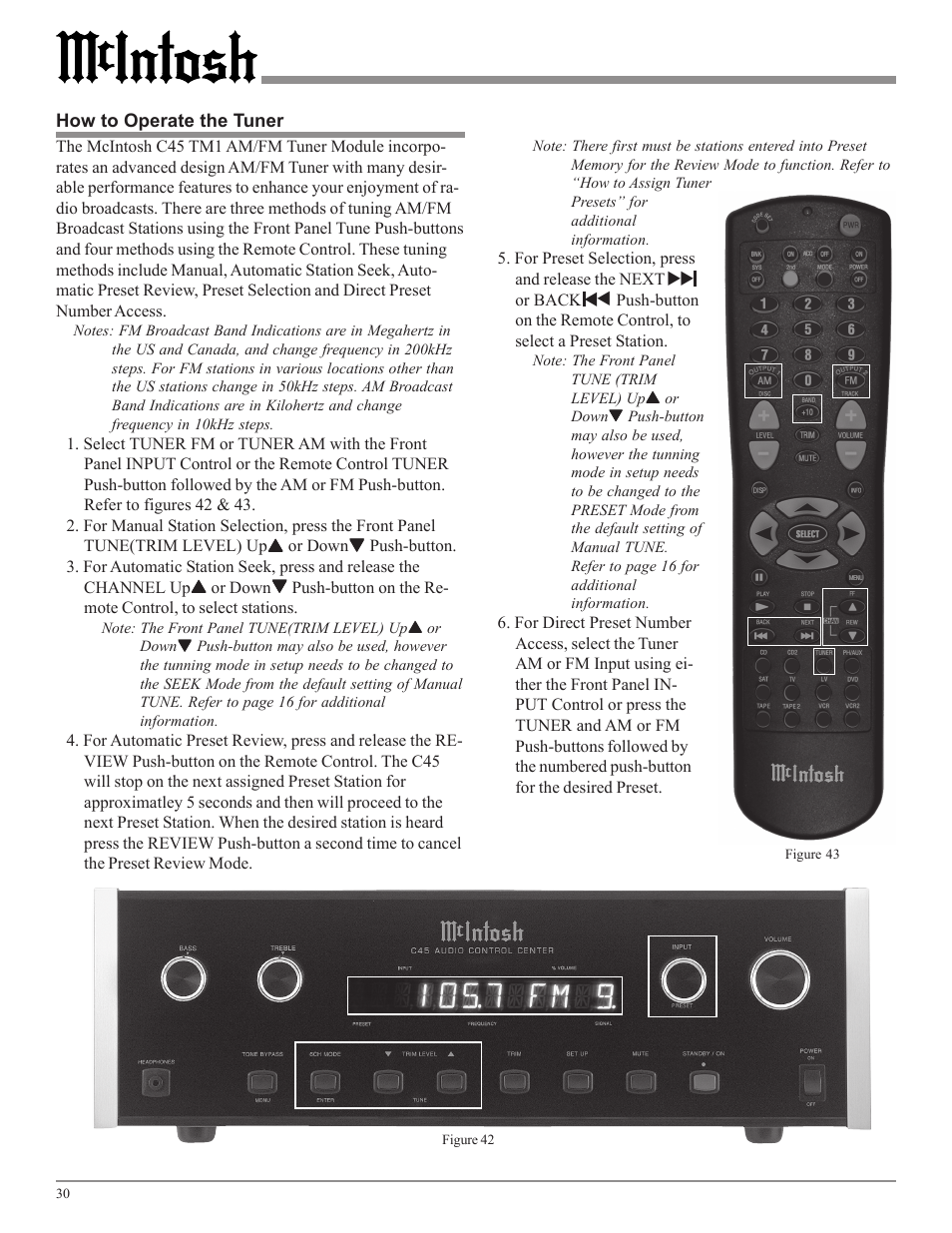 McIntosh Audio Control Center C45 User Manual | Page 30 / 36