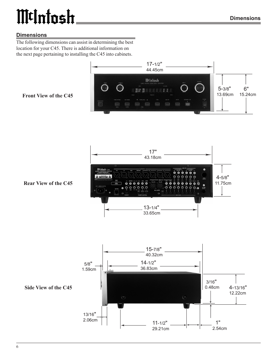 McIntosh Audio Control Center C45 User Manual | Page 6 / 36