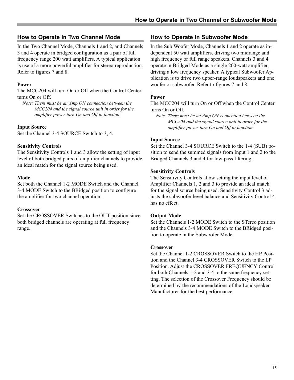 McIntosh MCC204 User Manual | Page 15 / 20