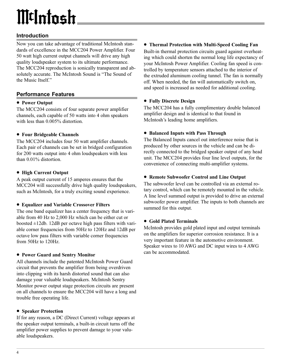 McIntosh MCC204 User Manual | Page 4 / 20