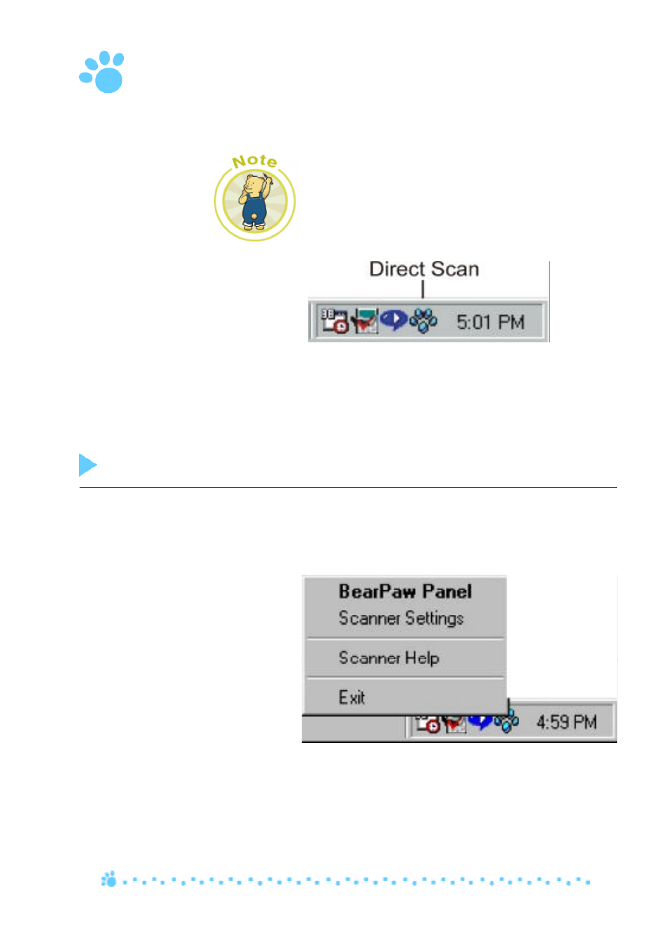 Using the scanner buttons on the control panel, Scanner hardware buttons settings | Mustek 1200 User Manual | Page 9 / 23