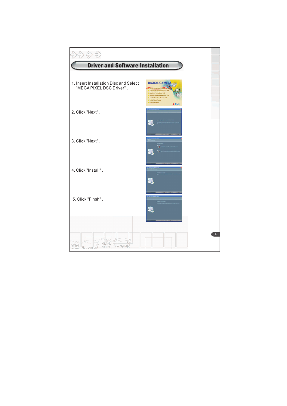 Driver and software installation | Mustek S40 User Manual | Page 11 / 22