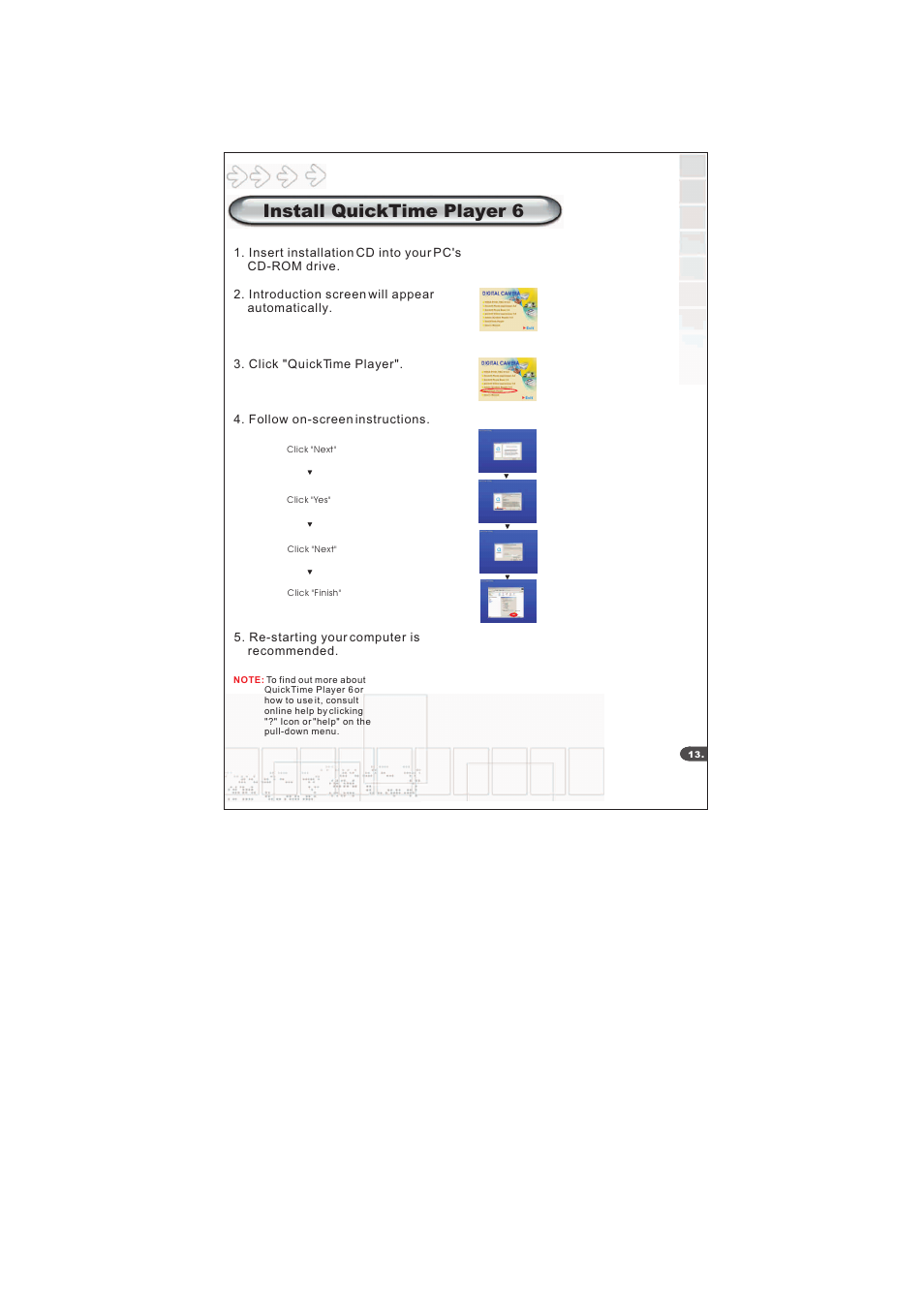 Install quicktime player 6 | Mustek S40 User Manual | Page 15 / 22