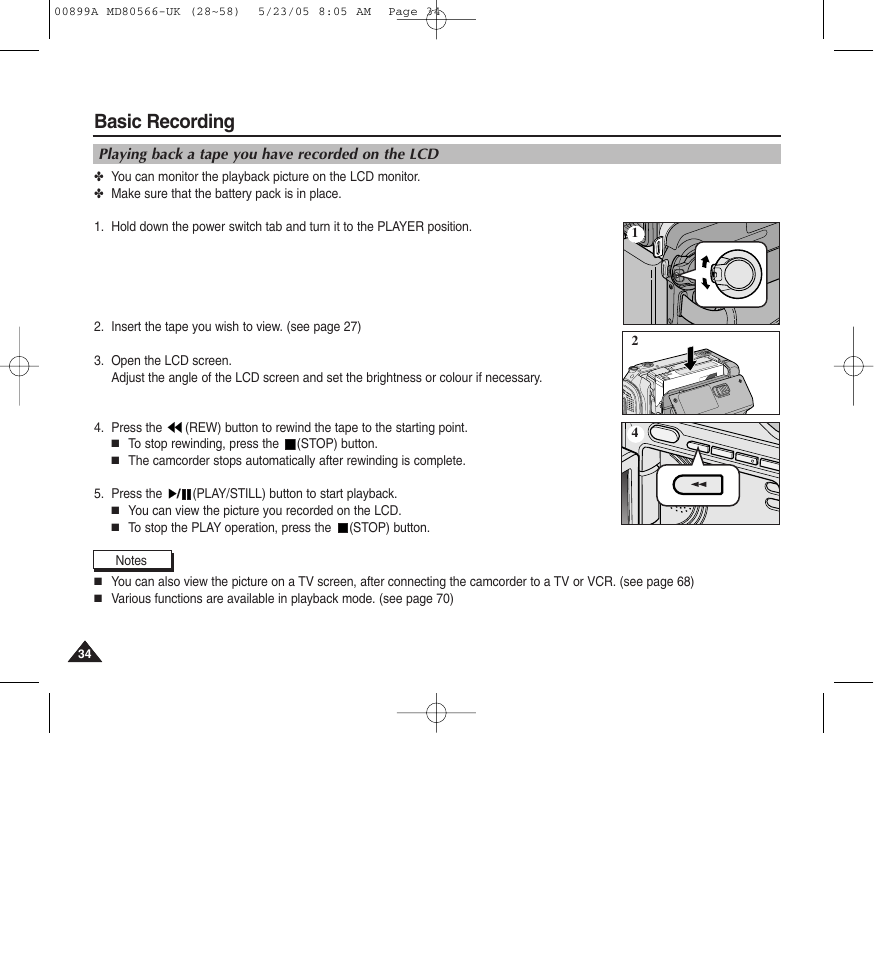Basic recording | Medion MD80566 User Manual | Page 34 / 87
