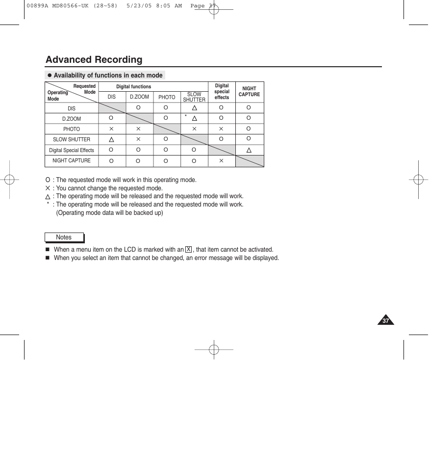 Advanced recording | Medion MD80566 User Manual | Page 37 / 87