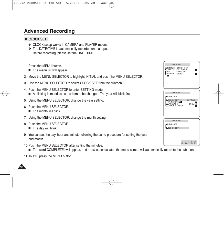 Advanced recording | Medion MD80566 User Manual | Page 38 / 87