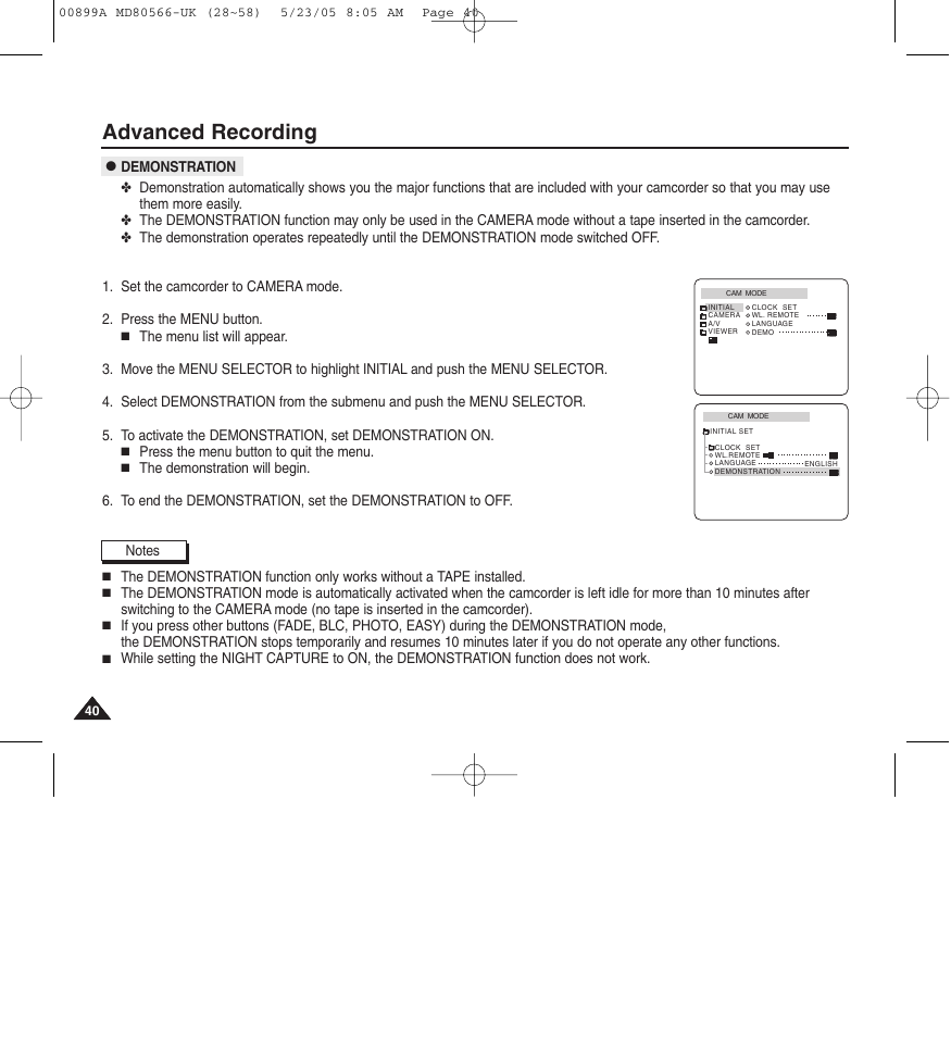 Advanced recording | Medion MD80566 User Manual | Page 40 / 87