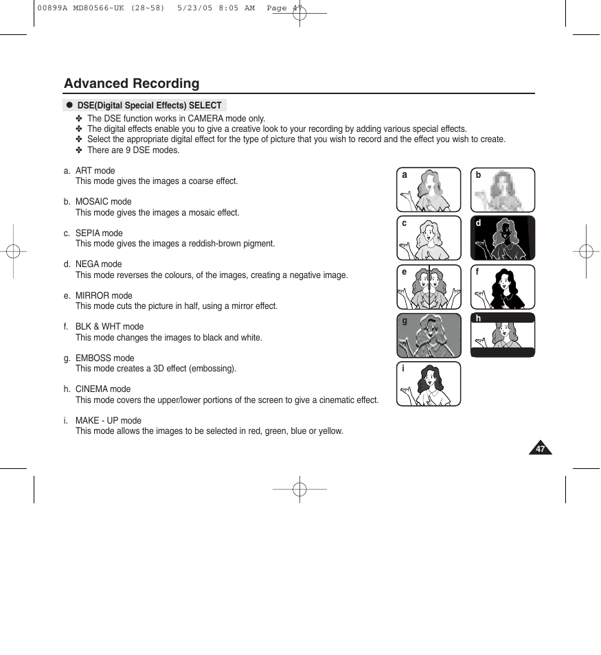 Advanced recording | Medion MD80566 User Manual | Page 47 / 87