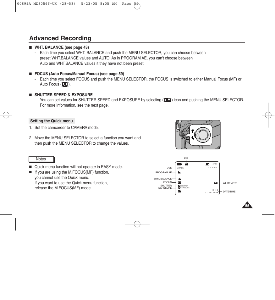 Advanced recording | Medion MD80566 User Manual | Page 55 / 87