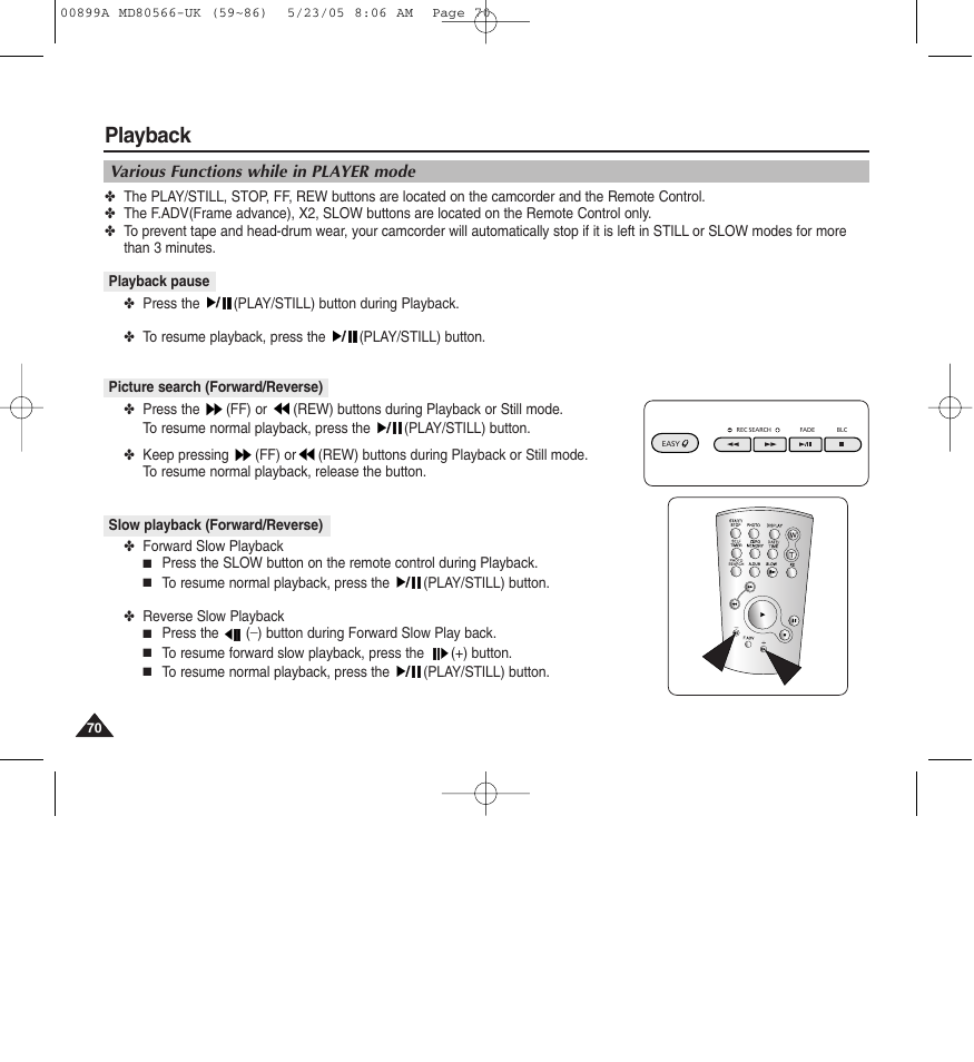 Playback | Medion MD80566 User Manual | Page 70 / 87