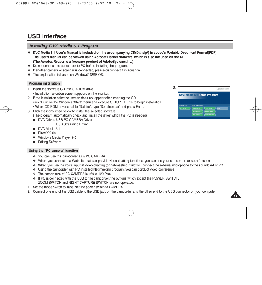 Usb interface | Medion MD80566 User Manual | Page 77 / 87